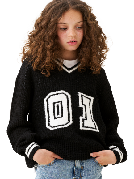 Angel & Rocket Kids' Varsity Jumper, Black, Black