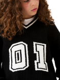 Angel & Rocket Kids' Varsity Jumper, Black