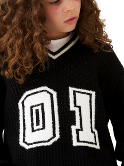 Angel & Rocket Kids' Varsity Jumper, Black - view 2, Black
