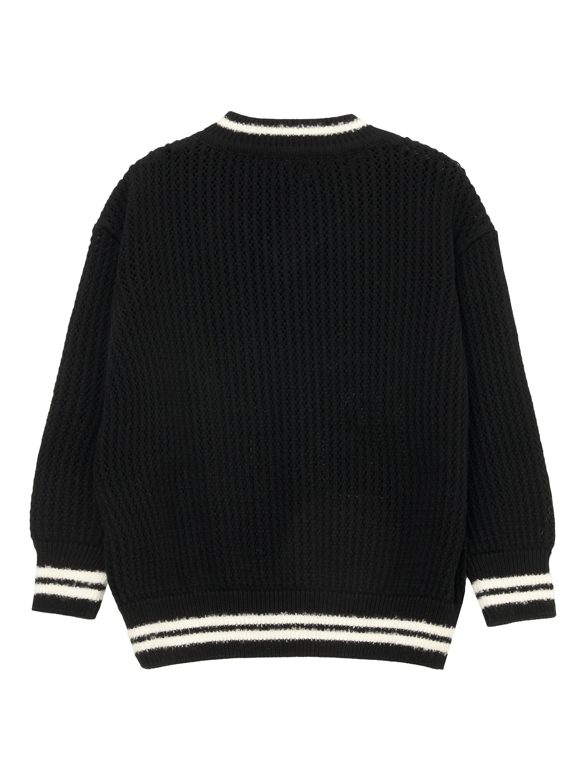 Product image 5 of 6, which shows Angel & Rocket Kids' Varsity Jumper, Black, 3-4 years