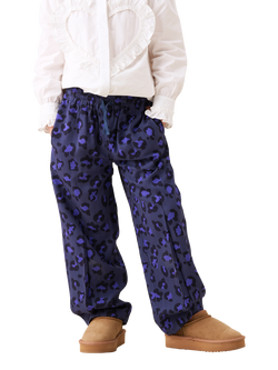 Angel & Rocket Kids' Leopard Print Drawstring Trousers, Blue, Blue