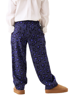 Angel & Rocket Kids' Leopard Print Drawstring Trousers, Blue - view 2, Blue
