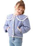 Angel & Rocket Kids' Lace Trim Collar Jacket, Blue
