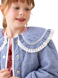 Angel & Rocket Kids' Lace Trim Collar Jacket, Blue