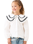 Angel & Rocket Kids' Double Collar Blouse, White