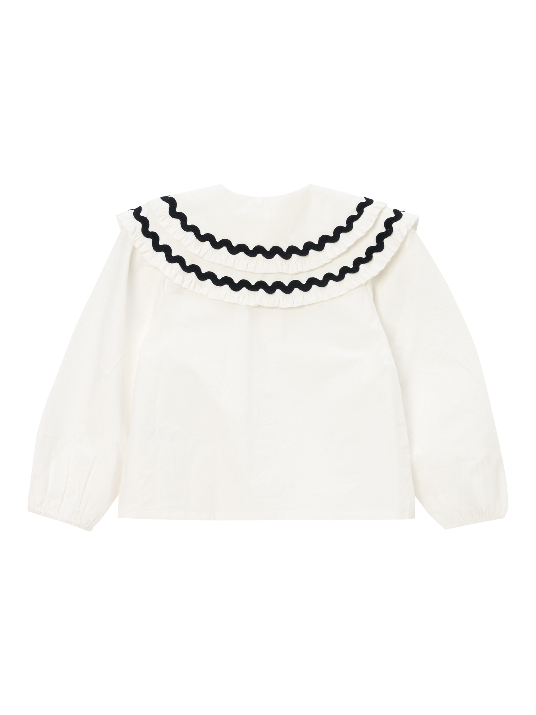 Product image 7 of 8, which shows Angel & Rocket Kids' Double Collar Blouse, White, 3 years