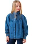 Angel & Rocket Kids' Embroidered Denim Shirt, Blue