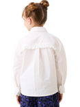 Angel & Rocket Cotton Long Sleeved Frill Heart Shirt, White