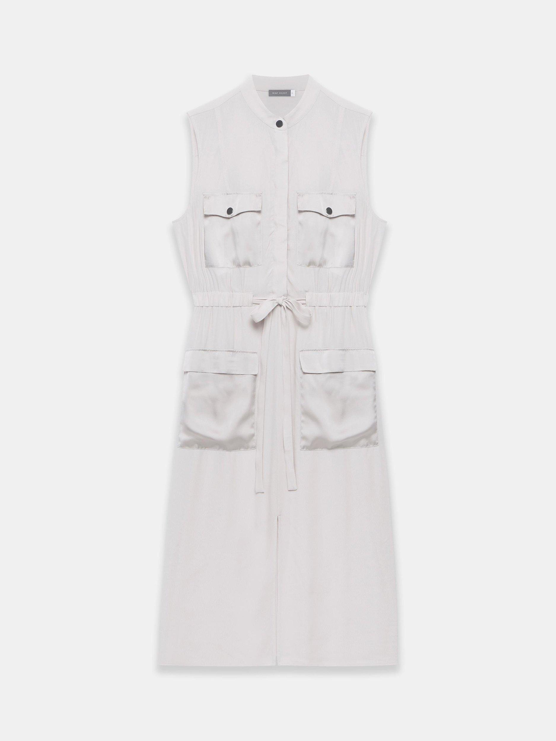 Product image 7 of 8, which shows Mint Velvet Utility Midi Dress, Natural, 6