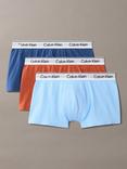 Calvin Klein Kids' Modern Cotton Trunks, Pack of 3, Blue/Multi