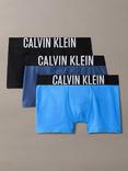 Calvin Klein Kids' Intense Power Cotton Trunks, Pack of 3, Blue Multi Blue