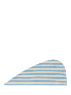 Piglet in Bed Pembroke Stripe Hair Towel, Coastal Blue