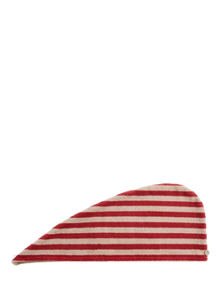 Piglet in Bed Pembroke Stripe Hair Towel, Sandstone Red