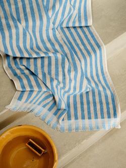 Piglet in Bed Pembroke Stripe Cotton Towels - view 2, Coastal Blue