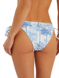 Accessorize Palm Print Tie Side Bikini Bottoms, White/Multi
