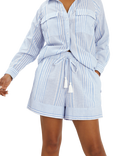 Accessorize Stripe Drawstring Shorts, Blue