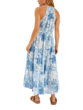 Accessorize Palm Halterneck Maxi Dress, White/Multi