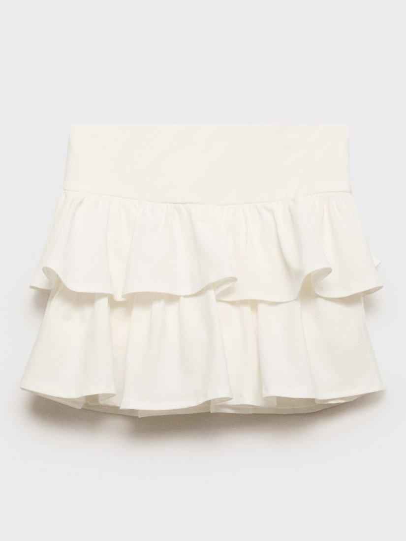 Product image 3 of 7, which shows Mango Kids' Sindy Cotton Skirt, Natural White, 5-6 years