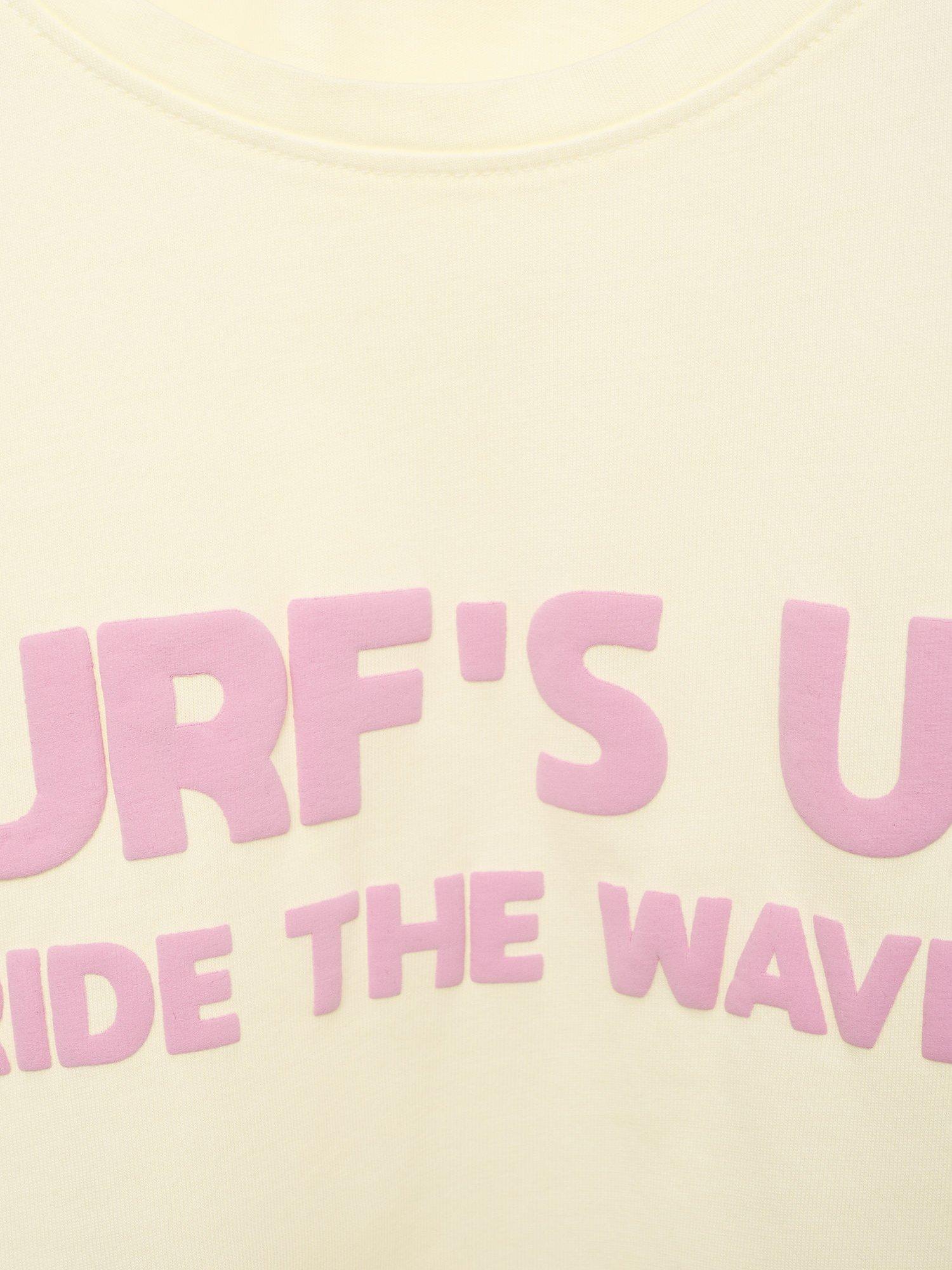 Product image 4 of 4, which shows Mango Kids' Oahu Cotton T-Shirt, Yellow, 11-12 years