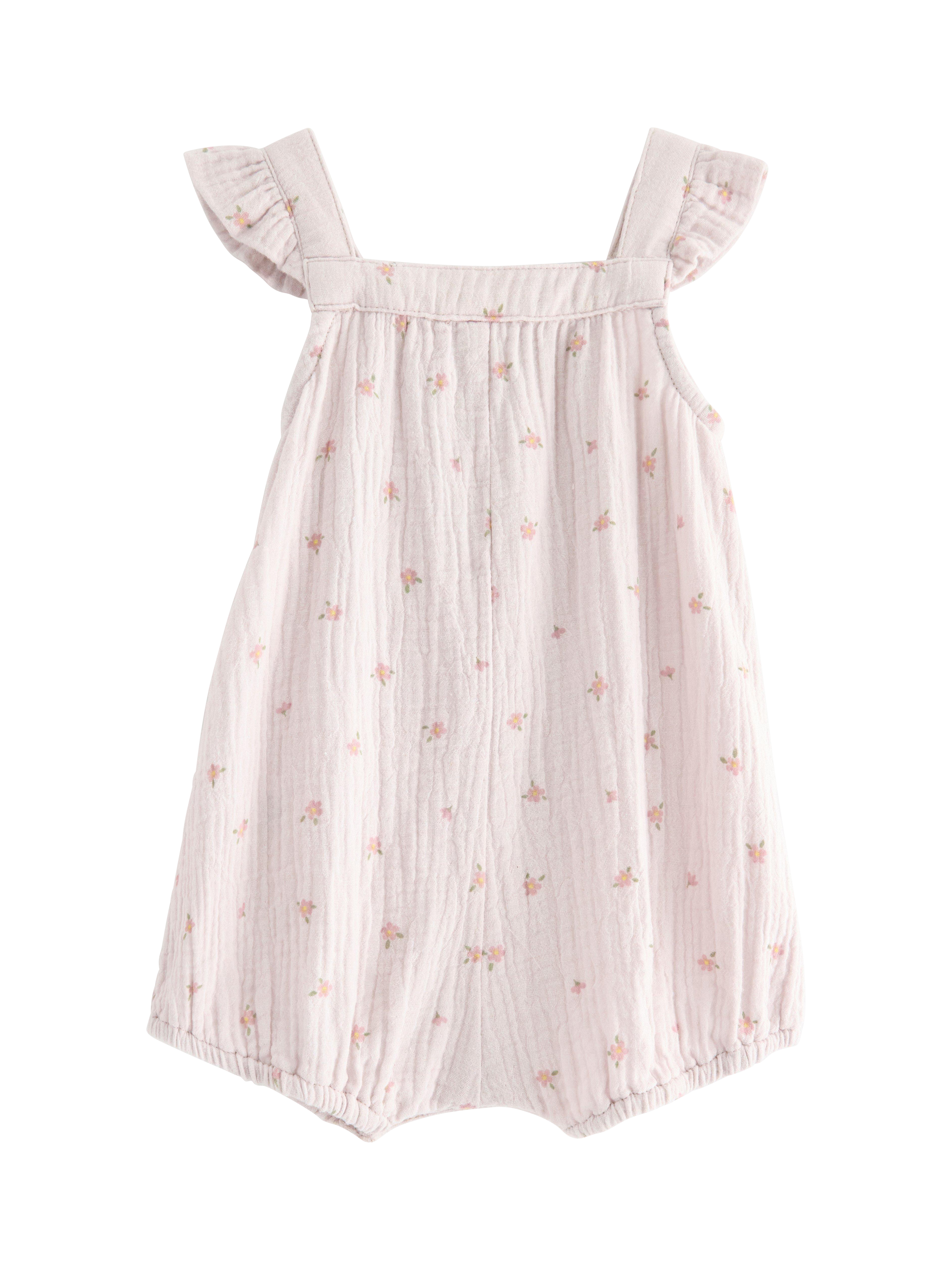 Product image 2 of 11, which shows Lindex Baby Cotton Floral Romper, Light Dusty Lilac, 4-6 months