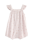 Lindex Baby Cotton Floral Romper, Light Dusty Lilac