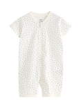 Lindex Baby Cottton Sheep Shortie Sleepsuit, Light Dusty White
