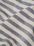 Piglet in Bed Pembroke Stripe Linen Blend Flat Sheet, Atlantic