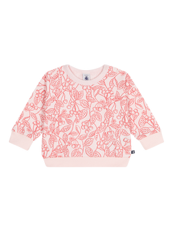 Petit Bateau Baby Cotton Cherry Sweatshirtt, Fleur/Spi, Fleur/Spi