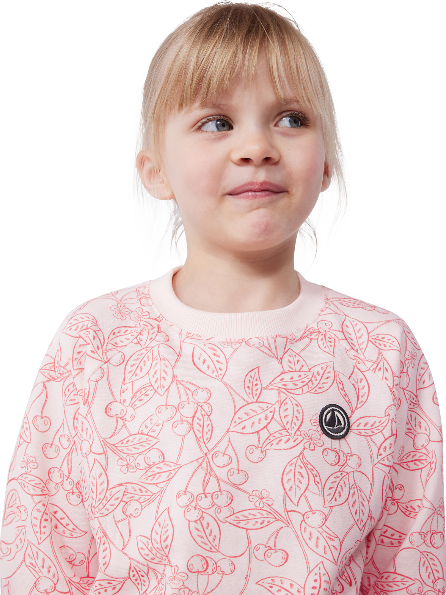 Product image 4 of 7, which shows Petit Bateau Kids' Cotton Sweatshirt, Fleur Pink, 3 years