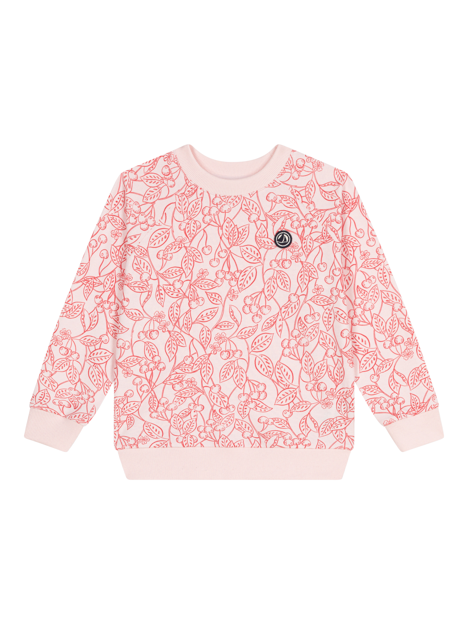 Product image 5 of 7, which shows Petit Bateau Kids' Cotton Sweatshirt, Fleur Pink, 3 years