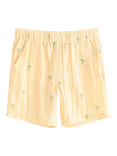 Lindex Kids' Cotton Gauze Palm Tree Print Shorts, Light Dusty Yellow