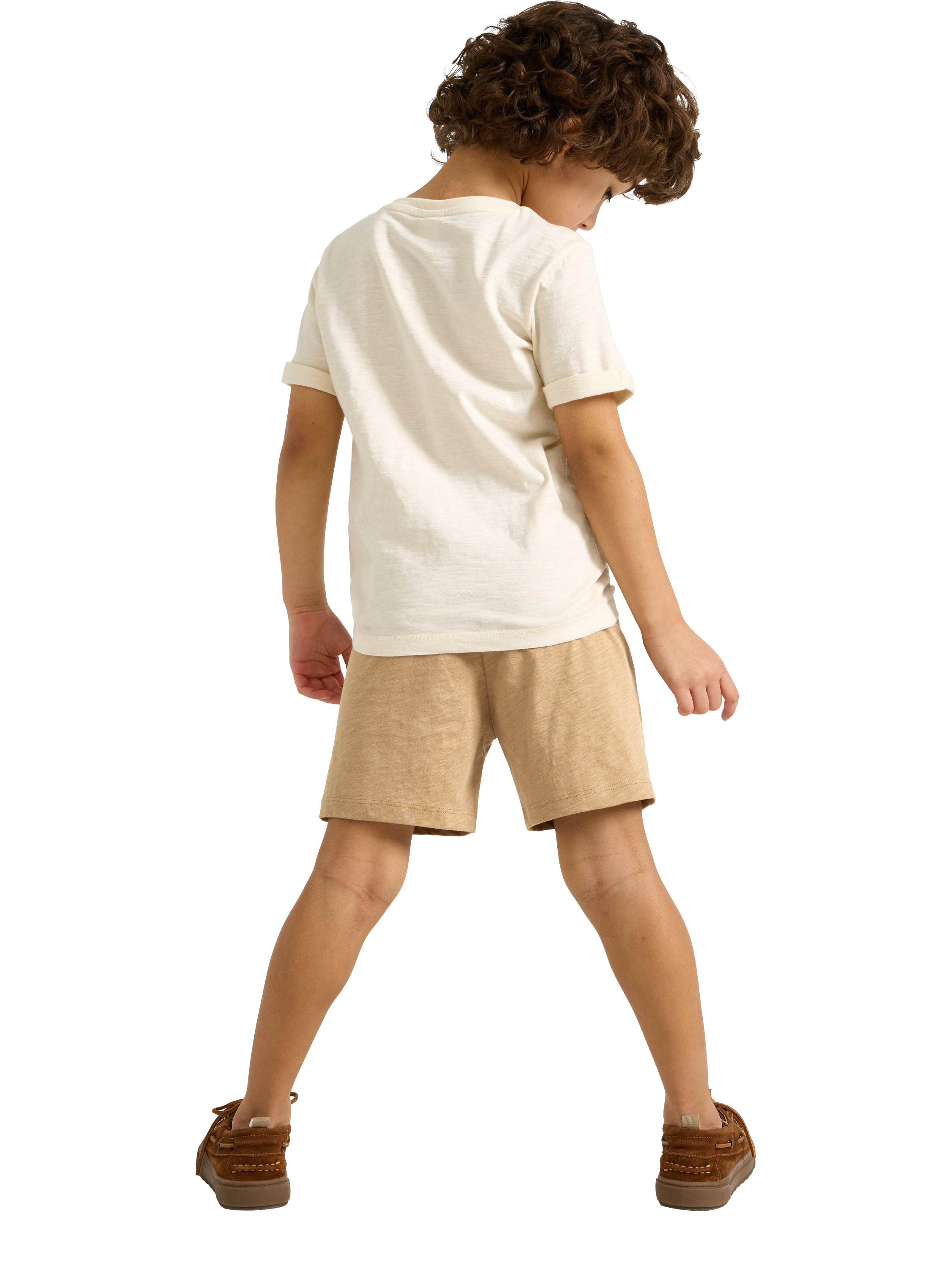 Product image 2 of 6, which shows Lindex Kids' Cotton Jersey Shorts, Light Dusty Beige, 18-24 months