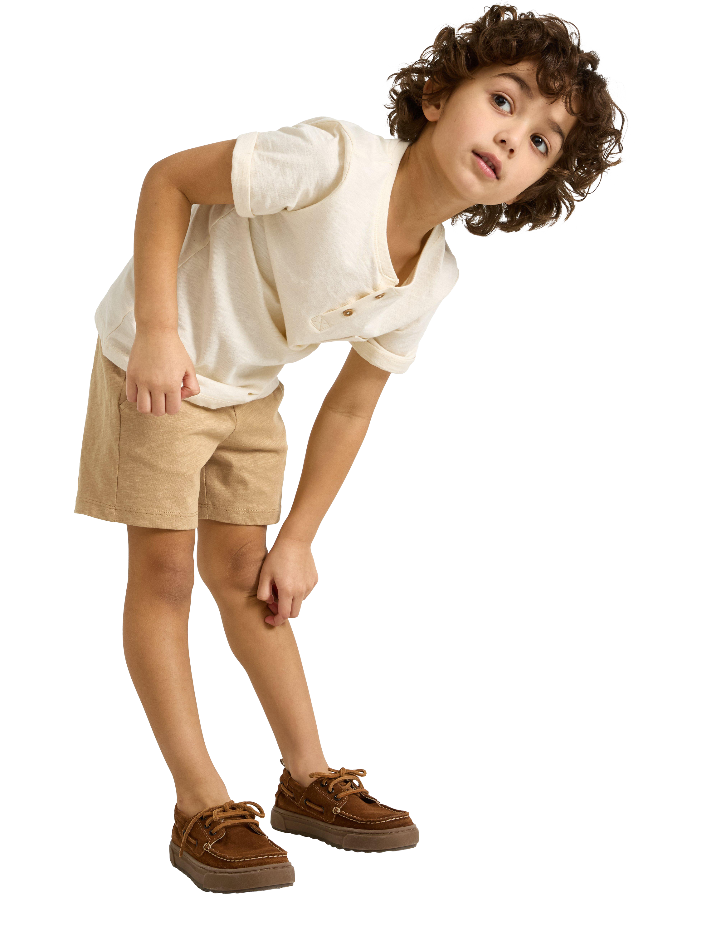 Product image 3 of 6, which shows Lindex Kids' Cotton Jersey Shorts, Light Dusty Beige, 18-24 months