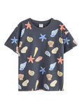 Lindex Kids' Cotton Shell Print Crew Neck T-Shirt