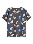 Lindex Kids' Cotton Shell Print Crew Neck T-Shirt