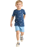 Lindex Kids' Cotton Jersey Shorts, Light Blue