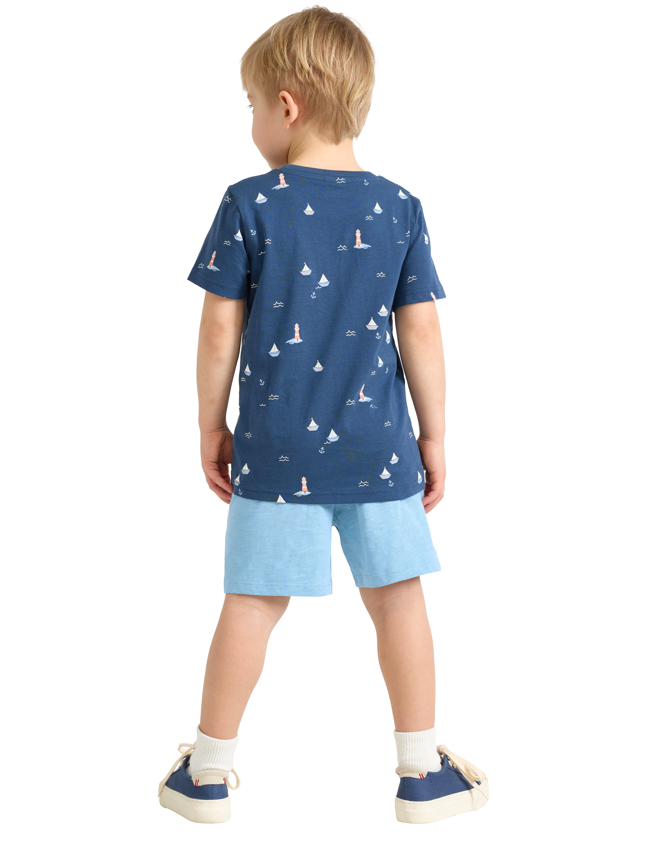 Product image 2 of 6, which shows Lindex Kids' Cotton Jersey Shorts, Light Blue, 18-24 months