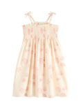 Lindex Kids' Cotton Shell Print Sleeveless Dress, White