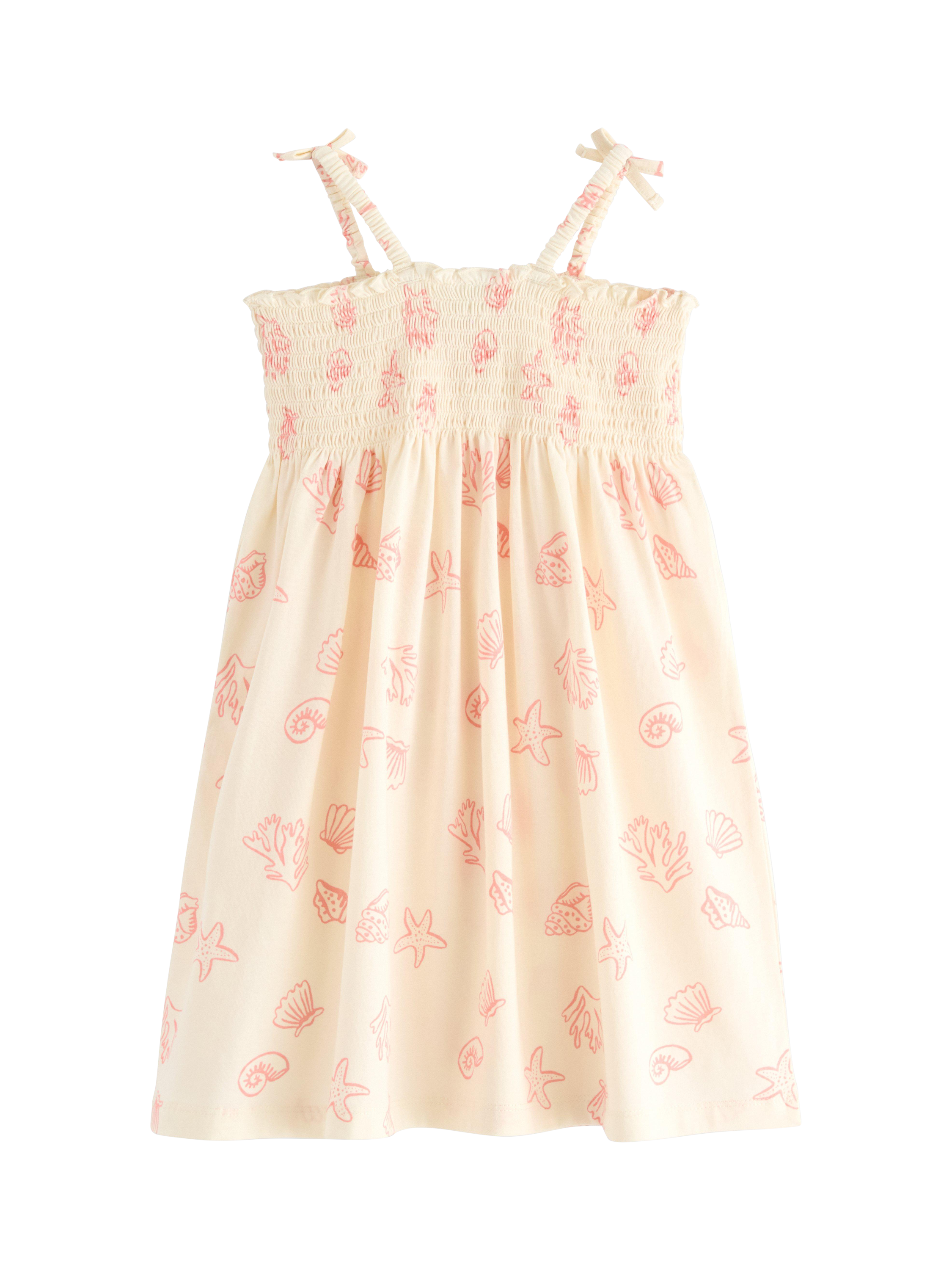 Product image 2 of 3, which shows Lindex Kids' Cotton Shell Print Sleeveless Dress, White, 2-3 years
