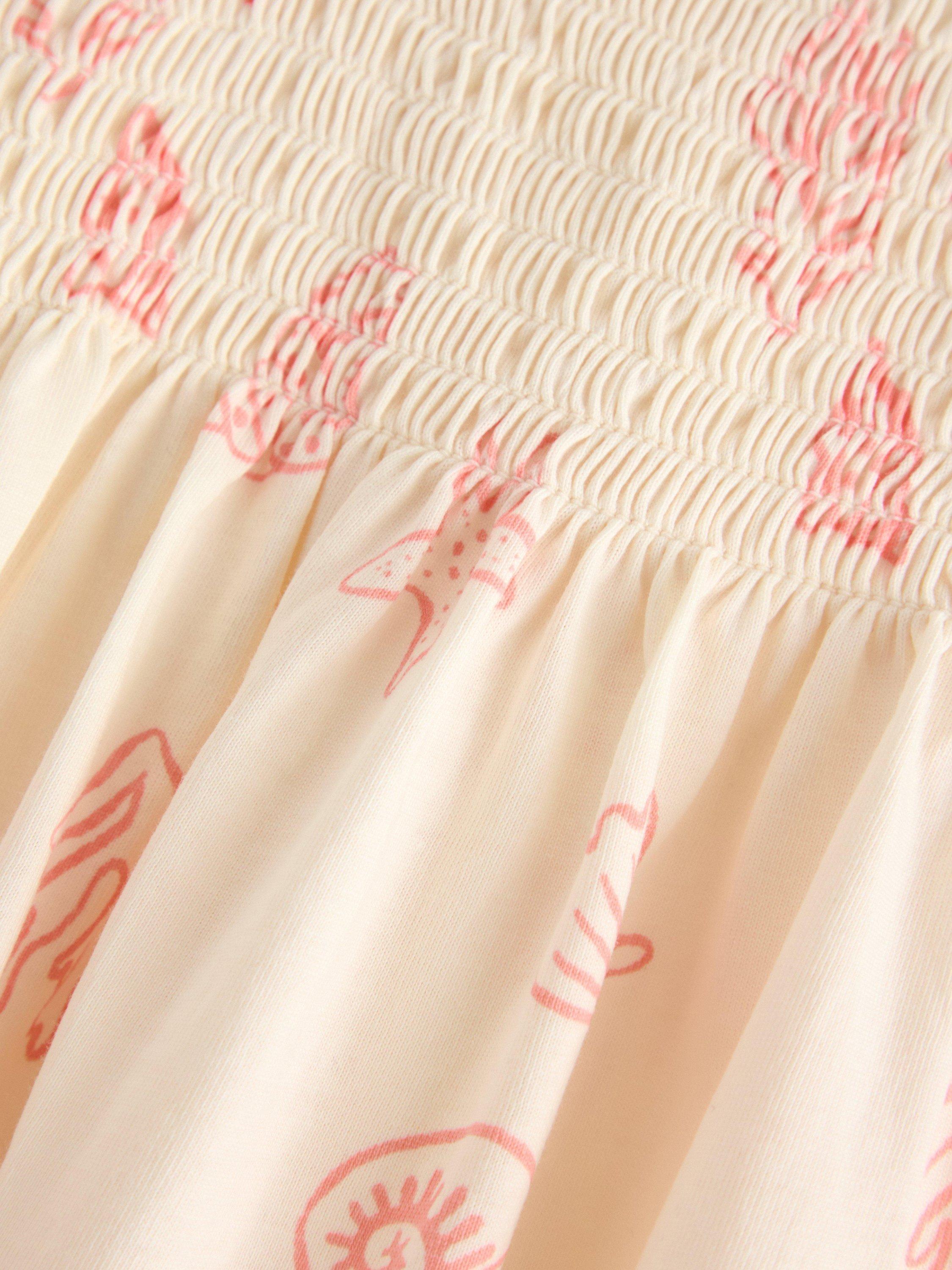 Product image 3 of 3, which shows Lindex Kids' Cotton Shell Print Sleeveless Dress, White, 2-3 years
