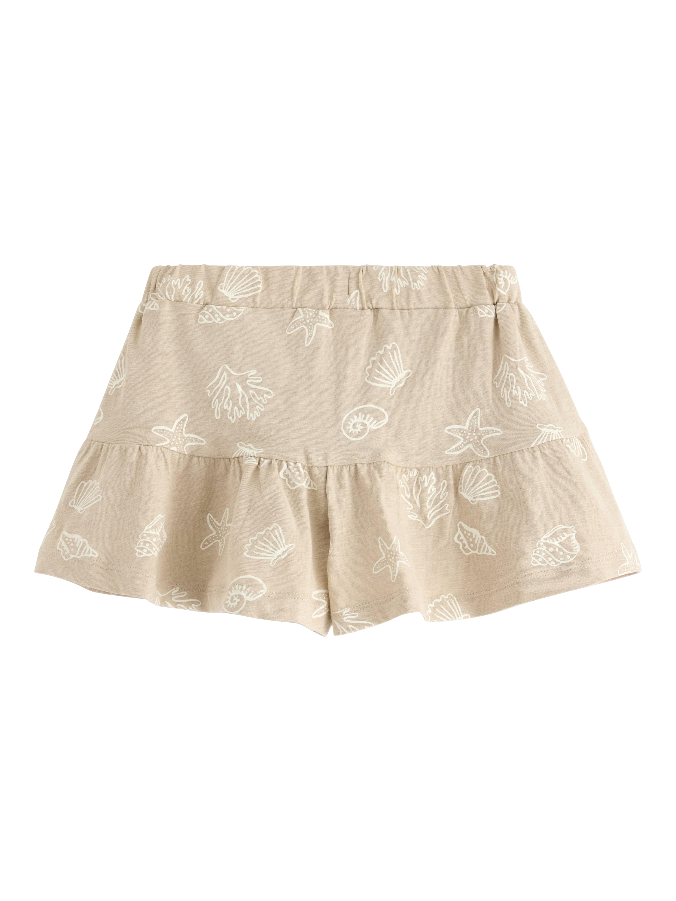 Product image 2 of 3, which shows Lindex Kids' Cotton Jersey Sea Life Print Shorts, Beige, 6-8 years