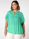 Live Unlimited Curve Crinkle Short Sleeve Top, Green