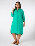 Live Unlimited Curve Linen Blend Shirt Dress, Green