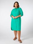 Live Unlimited Curve Linen Blend Shirt Dress, Green