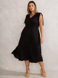 Live Unlimited Jersey Drawstring Detail Dress, Black