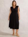 Live Unlimited Jersey Drawstring Detail Dress, Black