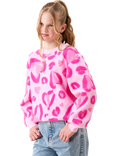 Angel & Rocket Kids' Leo Relaxed Heart Jumper, Pink