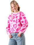 Angel & Rocket Kids' Leo Relaxed Heart Jumper, Pink