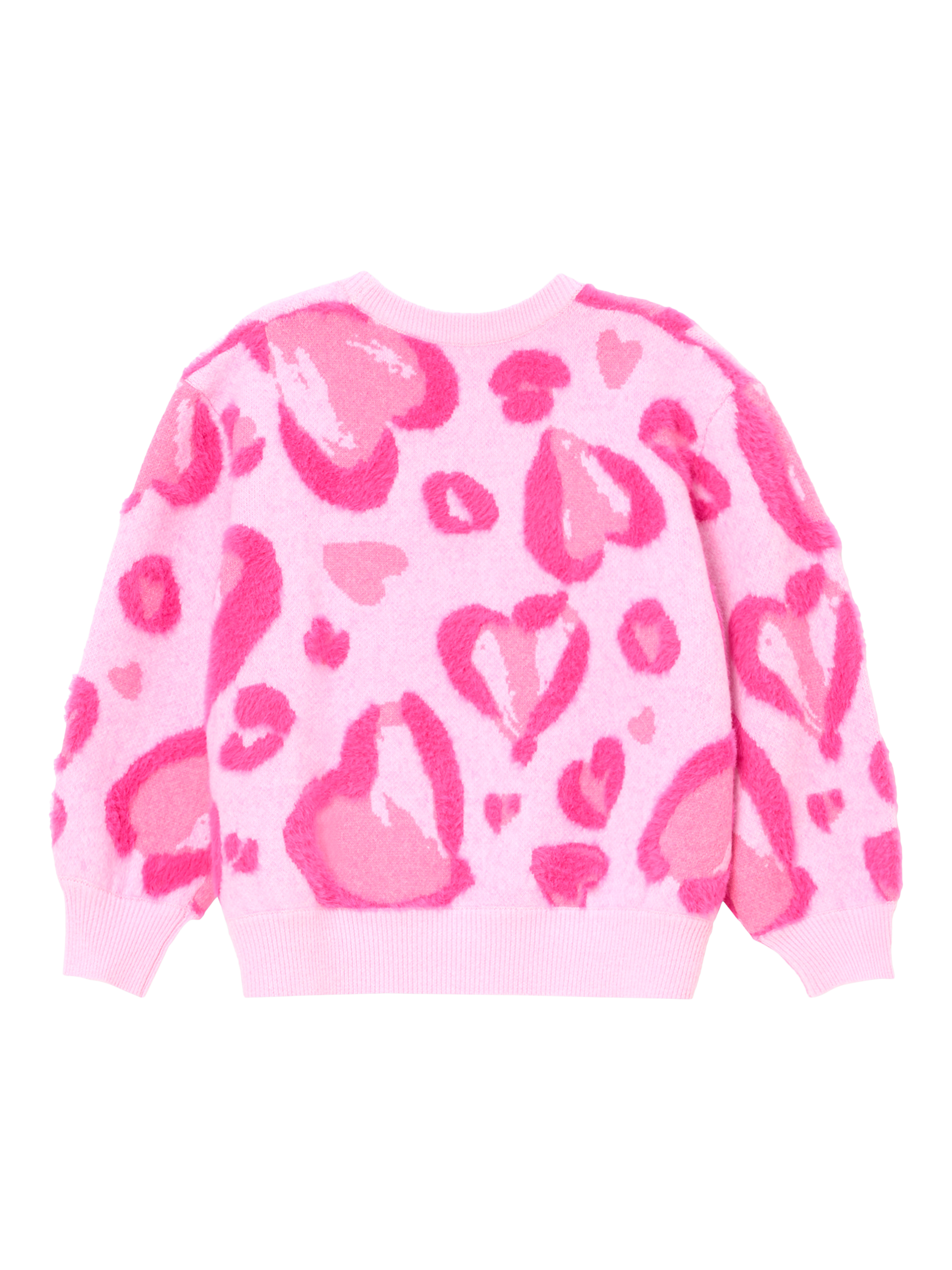 Product image 8 of 9, which shows Angel & Rocket Kids' Leo Relaxed Heart Jumper, Pink, 3-4 years