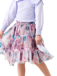 Angel & Rocket Kids' Printed Mesh Tiered Skirt, Multi